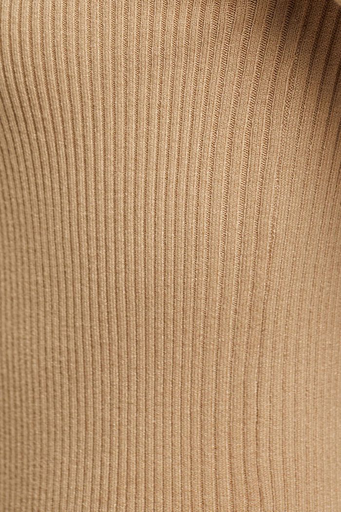 Kortärmad ribbad tröja, SAND, detail image number 6