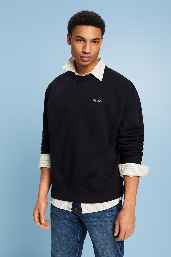 Sweatshirt med grafisk logo, BLACK, detail image number 0