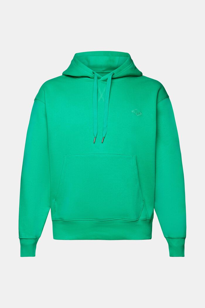 Sweatshirt med huva och logobroderi, GREEN, detail image number 6