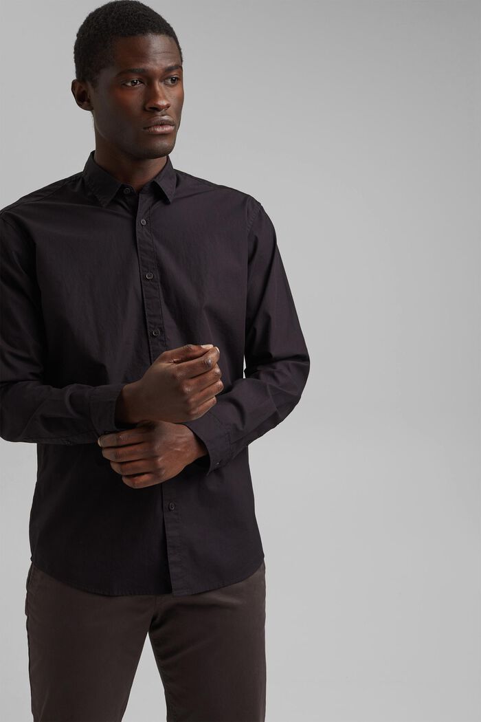 Skjorta i 100% pima-ekobomull, BLACK, detail image number 5