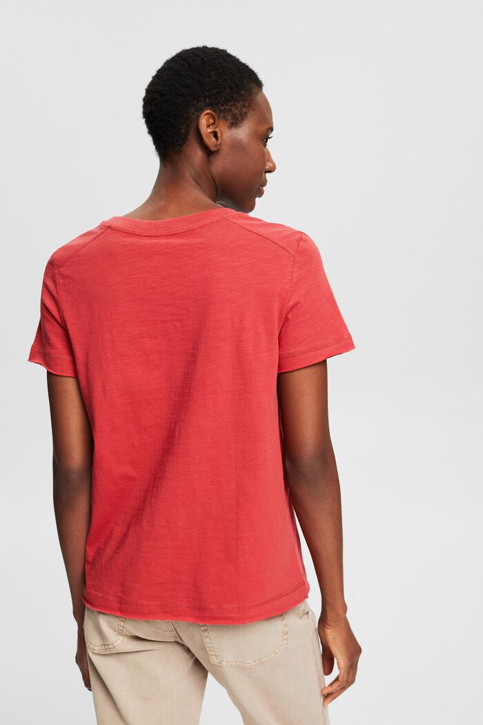 T-shirt med texttryck, ekologisk bomull, RED, detail image number 3