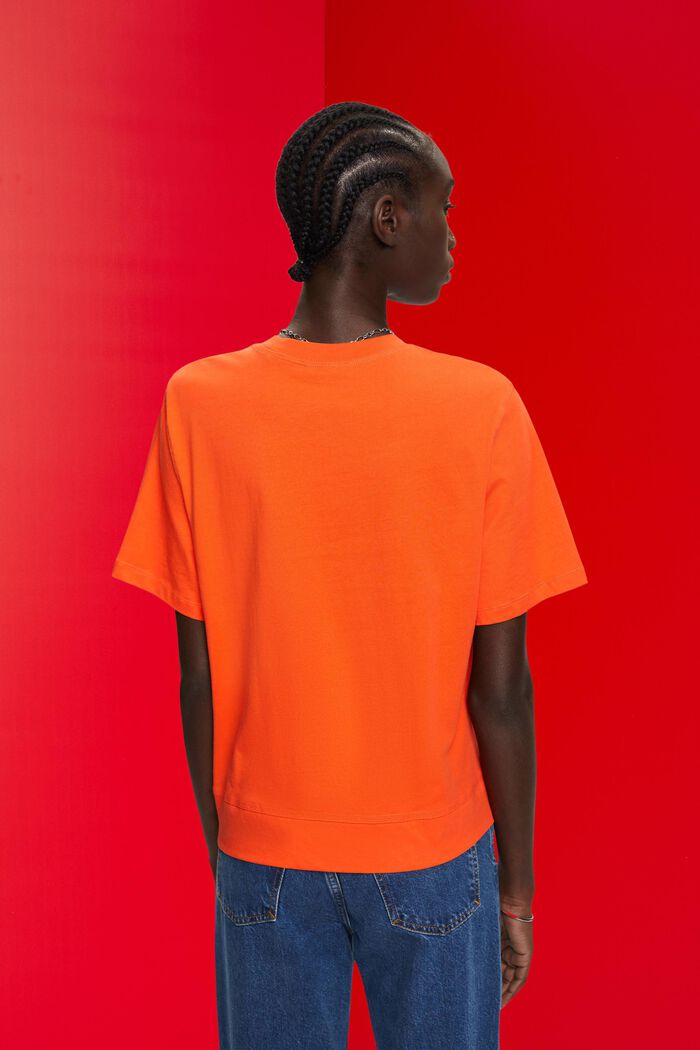T-shirt i bomull, ORANGE RED, detail image number 3