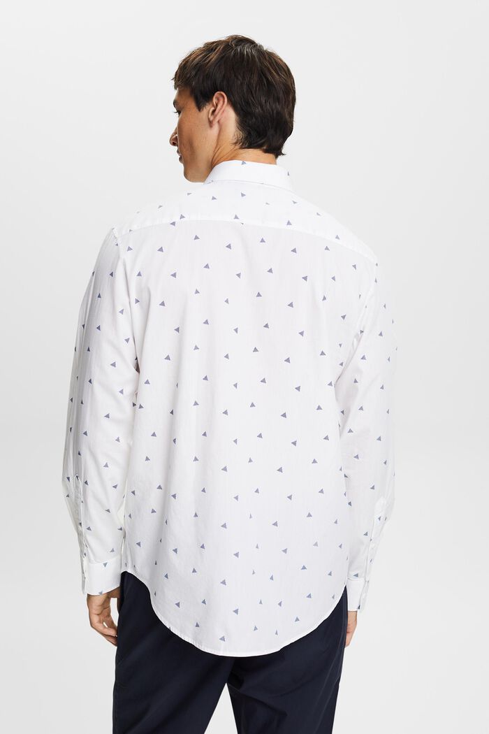 Mönstrad skjorta, 100% bomull, NEW WHITE, detail image number 3
