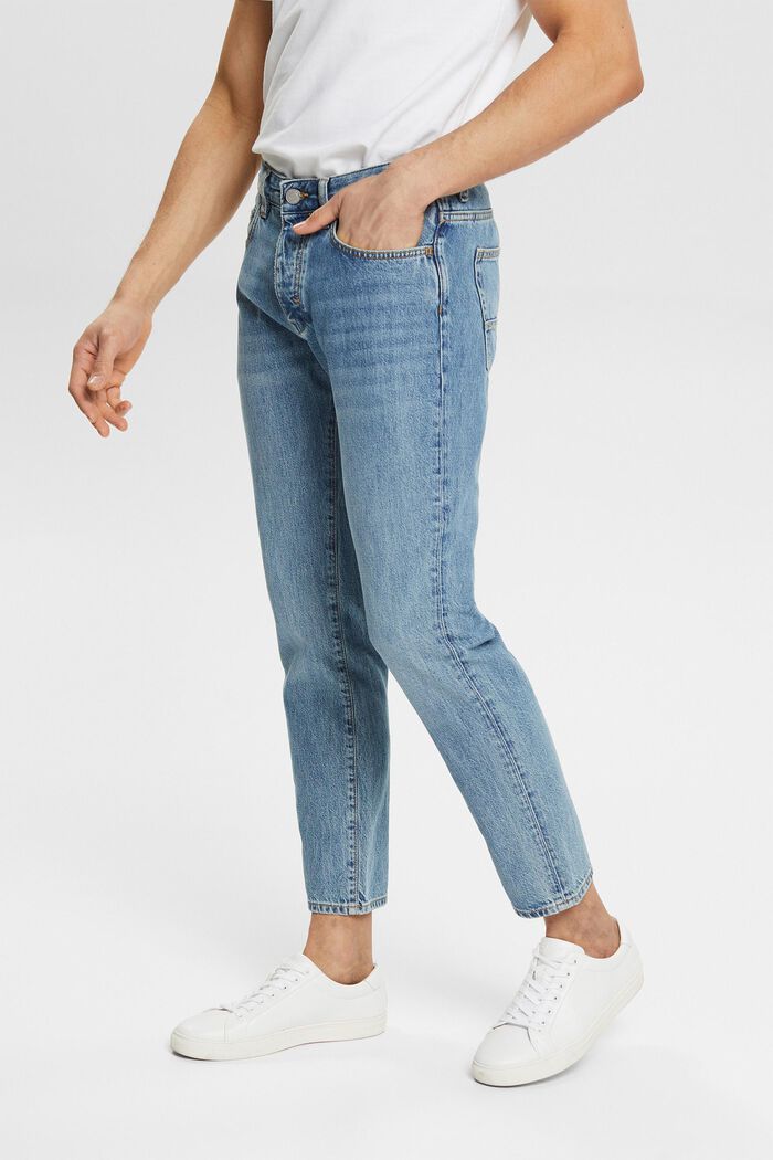 Jeans med knappslå, BLUE MEDIUM WASHED, detail image number 0