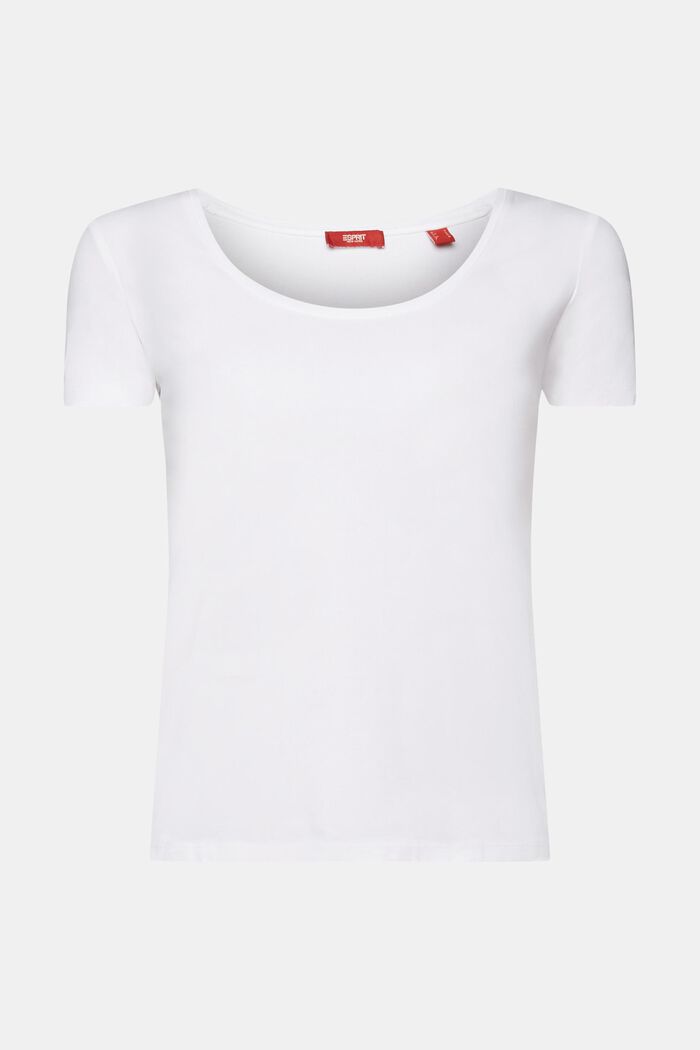 T-shirt med rund ringning, WHITE, detail image number 6