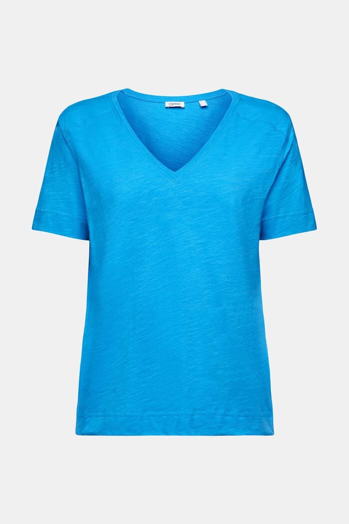 V-ringad T-shirt i jersey, BLUE, detail image number 6