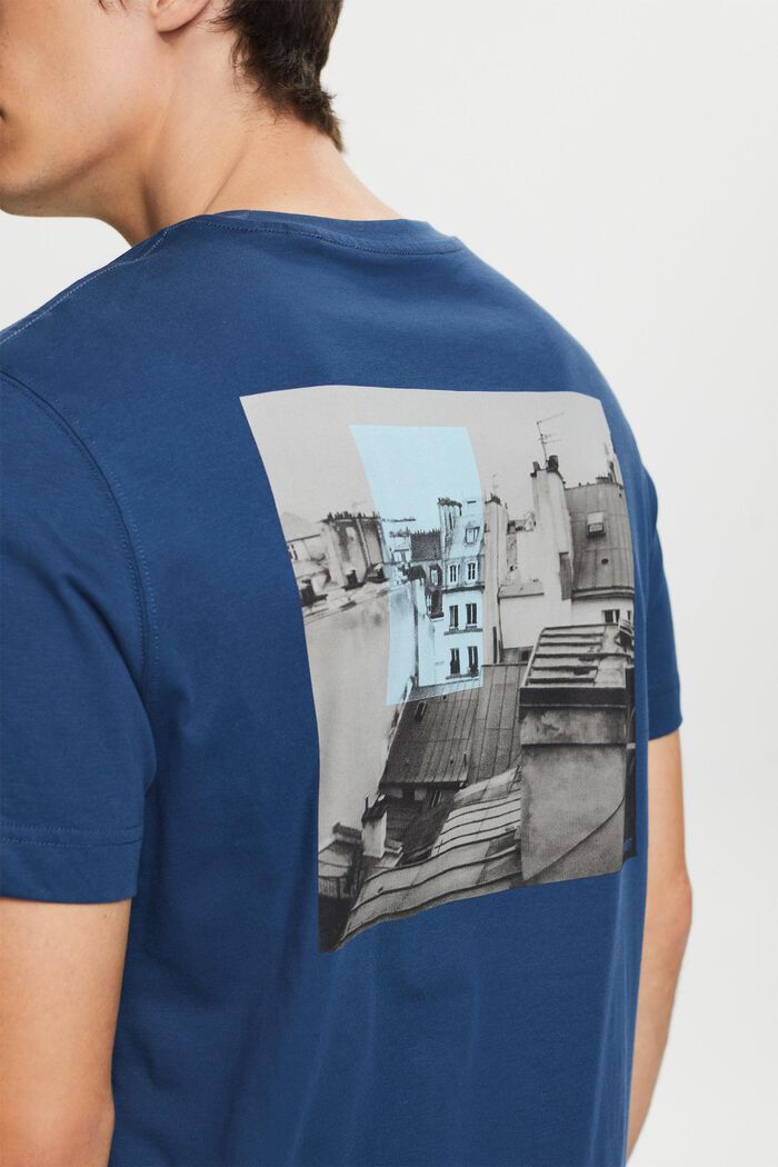 T-shirt med tryck i fram- och bakstycket, GREY BLUE, detail image number 4