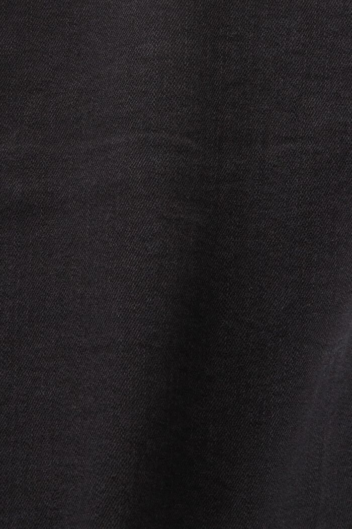 Raka jeansshorts med medelhög midja, BLACK DARK WASHED, detail image number 6