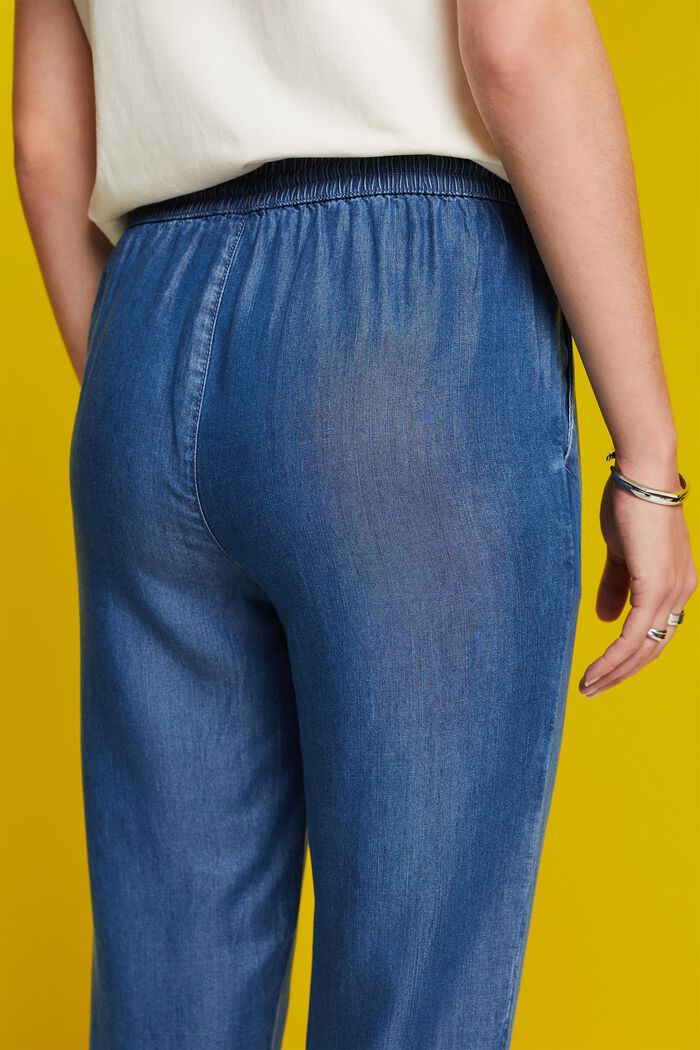 Träningsbyxa med jeanslook, TENCEL™, BLUE MEDIUM WASHED, detail image number 4
