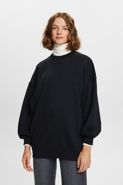 Sweatshirt med rund halsringning i fleece