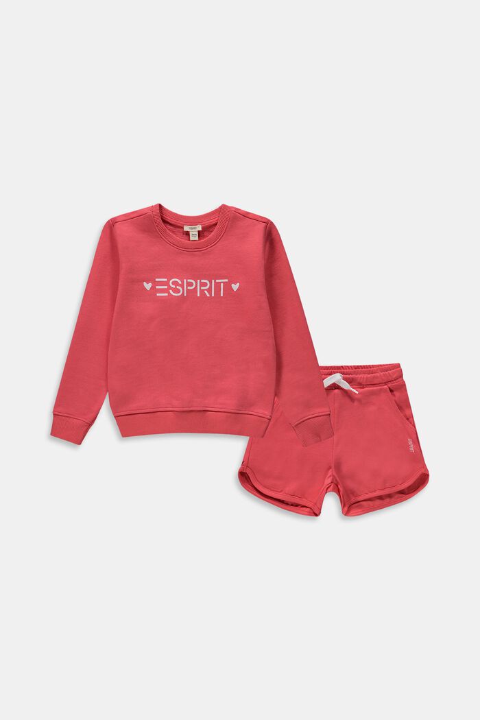 Set: sweatshirt och shorts, ORANGE RED, overview