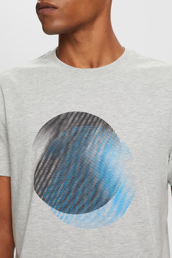 T-shirt med rund ringning och tryck framtill, LIGHT GREY, detail image number 2