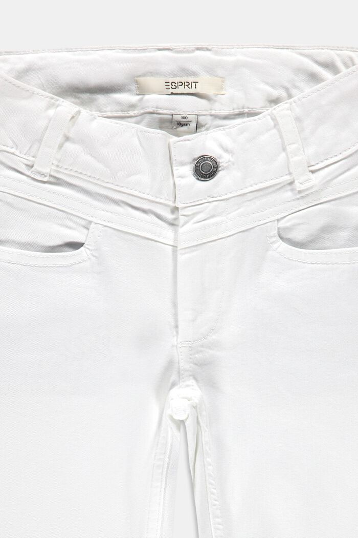 Caprijeans med reglerbar linning, WHITE, detail image number 2