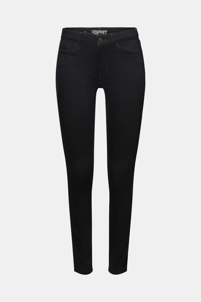 Skinny-jeans med mellanhög midja, BLACK RINSE, detail image number 6