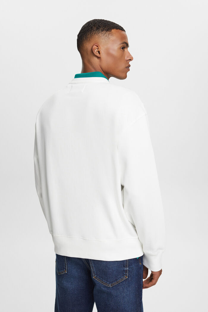 Sweatshirt med logo i ekologisk bomull, OFF WHITE, detail image number 3