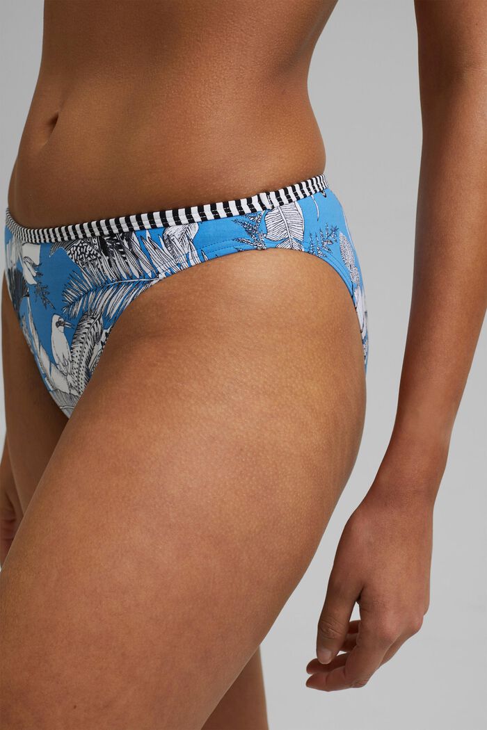Återvunnet material: bikinitrosa med tropiskt mönster, BLUE, detail image number 2