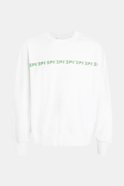 Yagi Archive ribbad sweatshirt med logo, WHITE, overview
