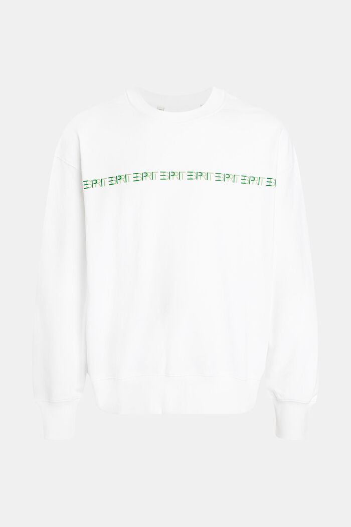 Yagi Archive ribbad sweatshirt med logo, WHITE, detail image number 4