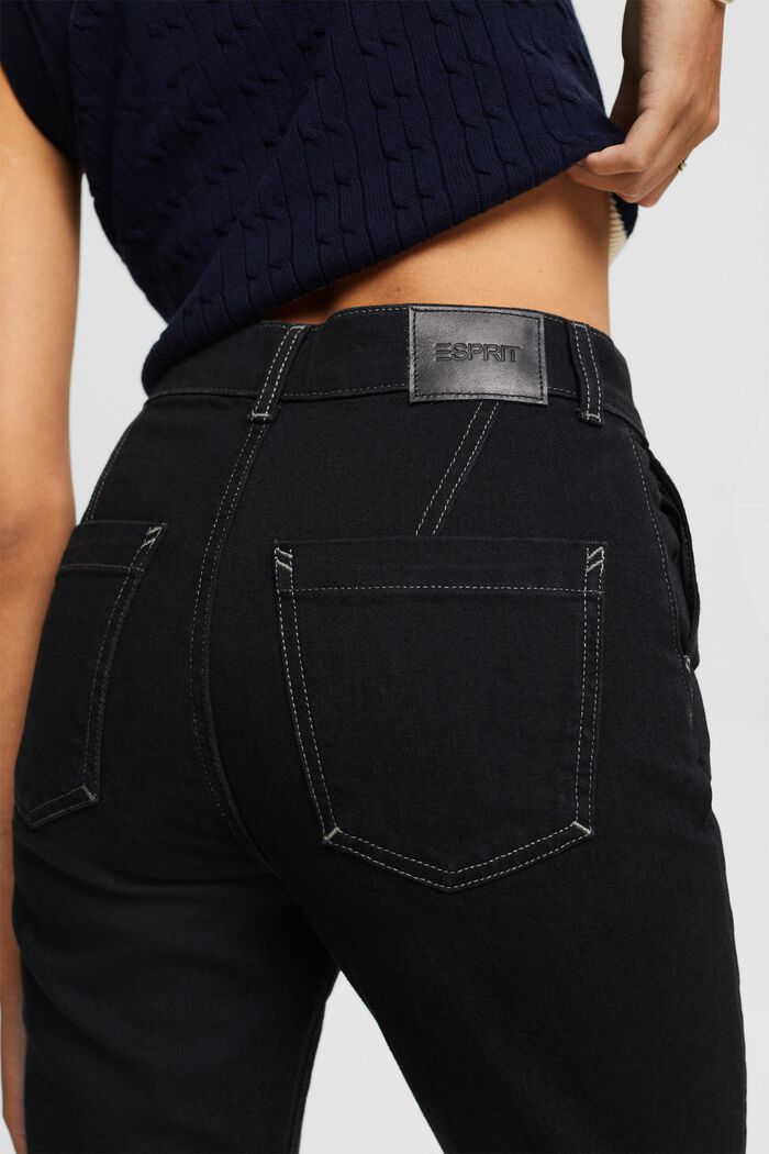Jeans med smal passform och hög midja, BLACK RINSE, detail image number 4
