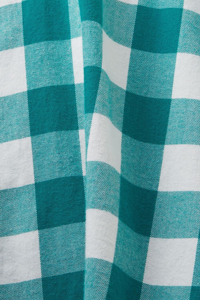 Vichyrutig flanellskjorta i hållbar bomull, EMERALD GREEN, detail image number 4
