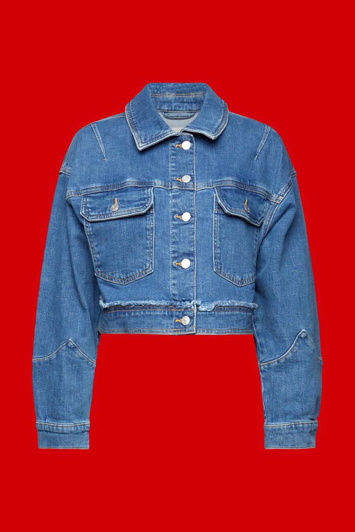 Kortare jeansjacka i oversizemodell, BLUE MEDIUM WASHED, detail image number 6