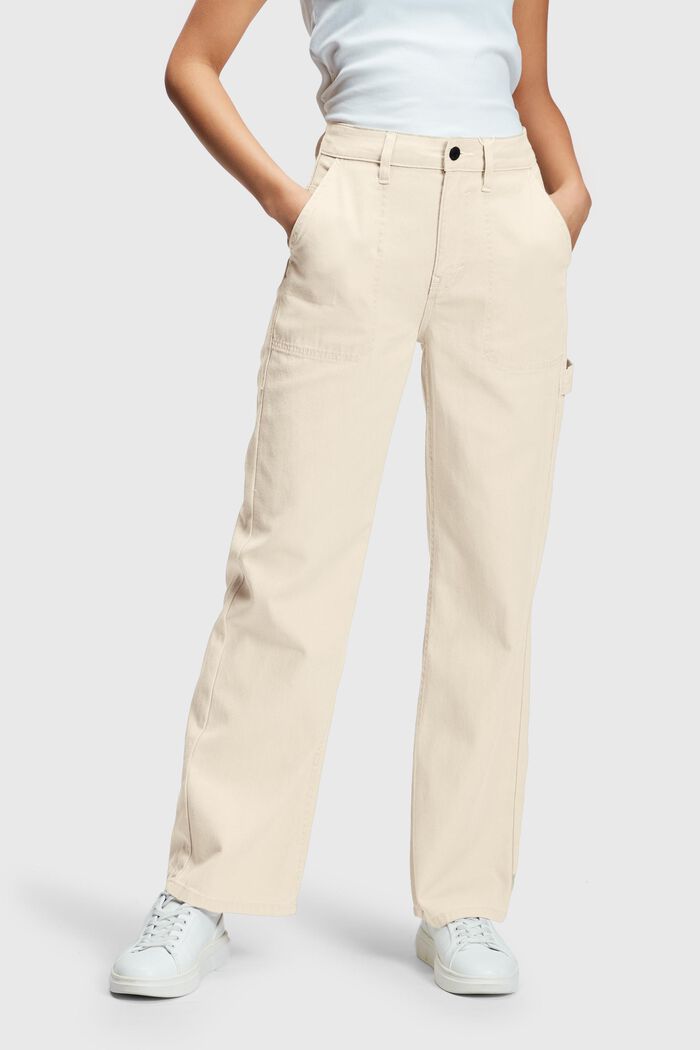 Raka workwear-jeans i 90-talsstil med hög midja, SAND, detail image number 0