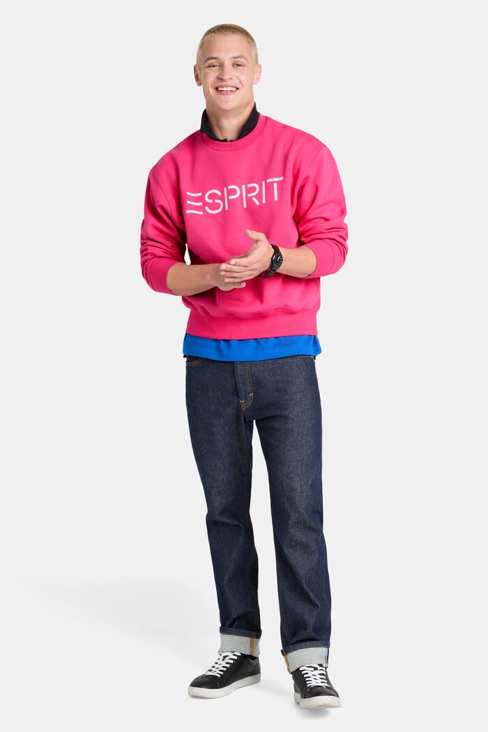 Unisex-sweatshirt i bomullsfleece med logo, PINK FUCHSIA, detail image number 4
