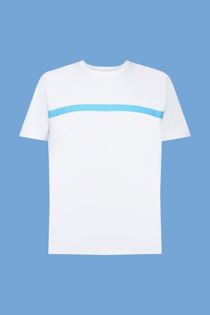 Bomulls-T-shirt med kontrastrand, WHITE, detail image number 5
