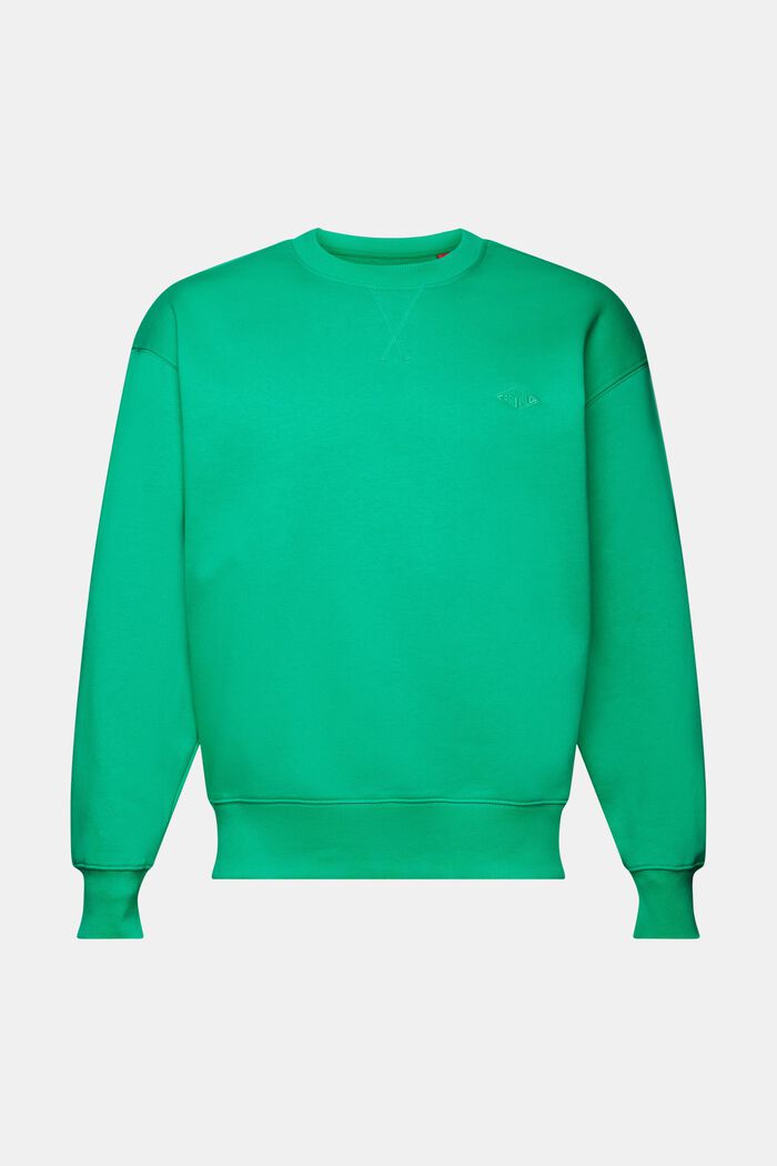 Sweatshirt med logobroderi, GREEN, detail image number 6