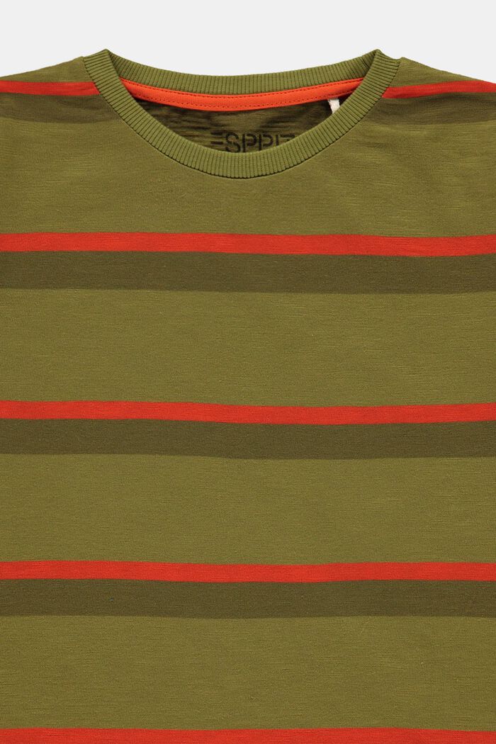 Randig T-shirt i 100% bomull, LEAF GREEN, detail image number 2
