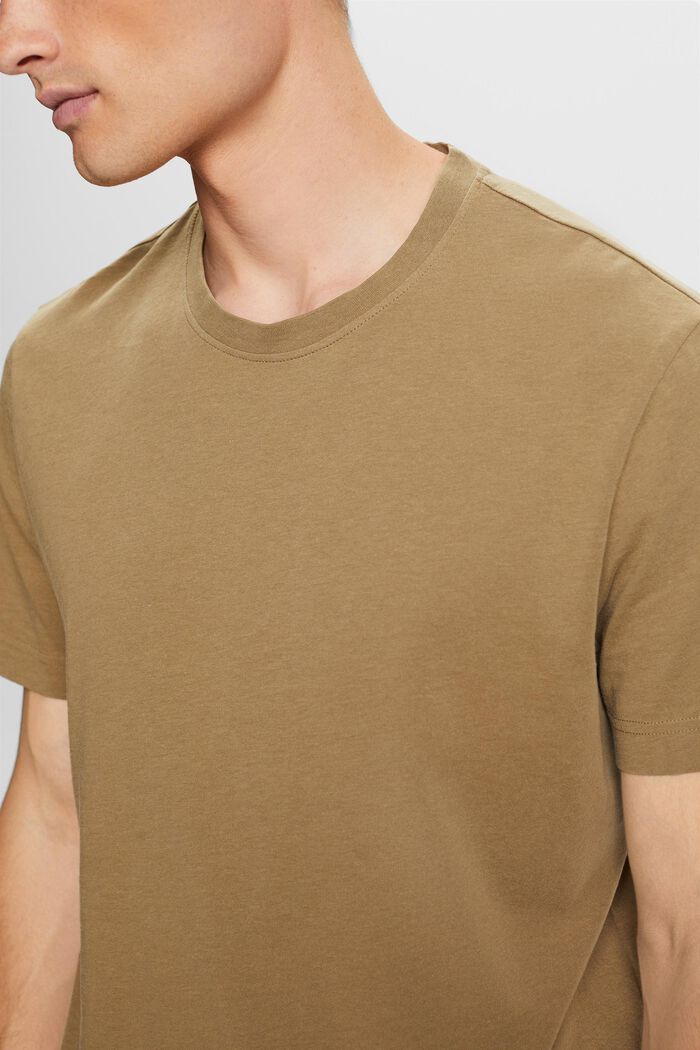 T-shirt i jersey med rund ringning, 100% bomull, KHAKI GREEN, detail image number 2