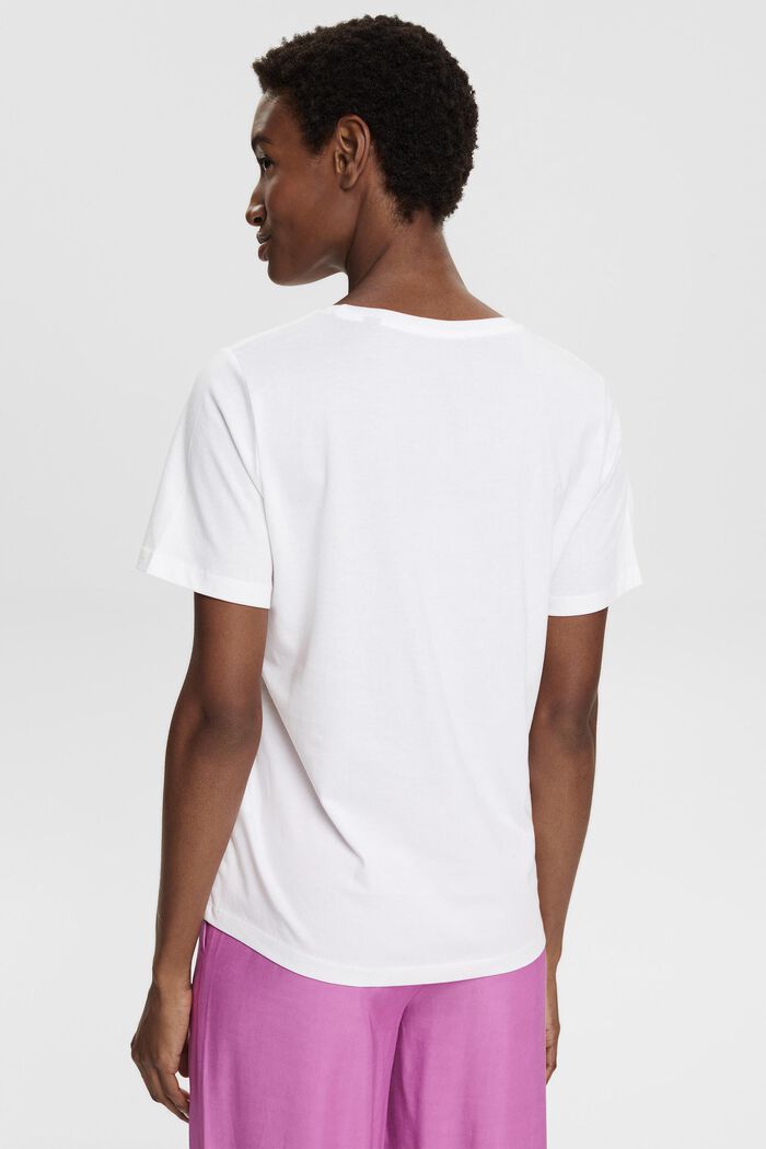 T-shirt med texttryck, ekologisk bomull, NEW WHITE, detail image number 3