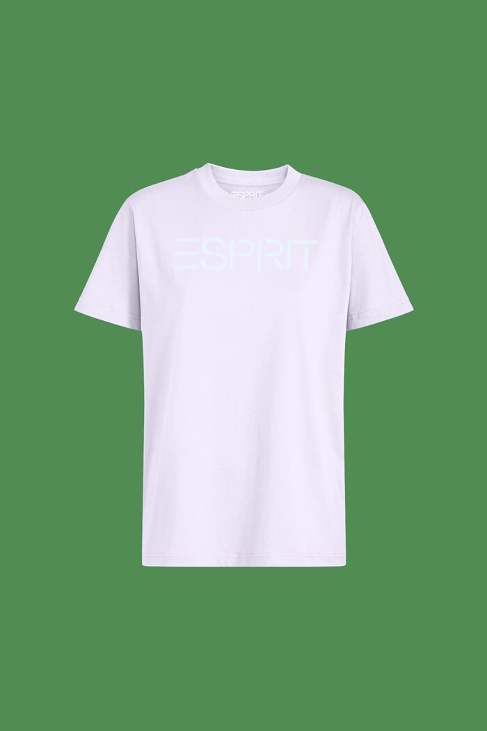 T-shirt i bomullsjersey med logo, unisexmodell, LILAC, detail image number 6