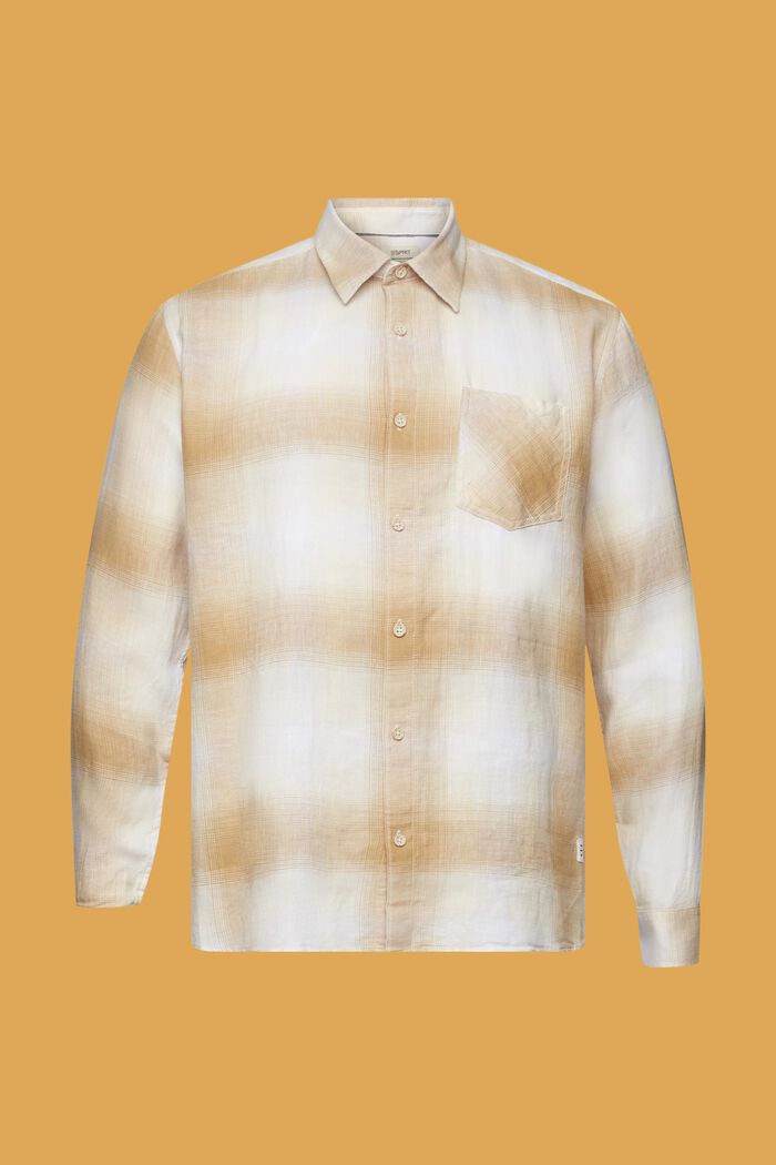 Skotskrutig skjorta i mix av bomull och hampa, ICE, detail image number 7