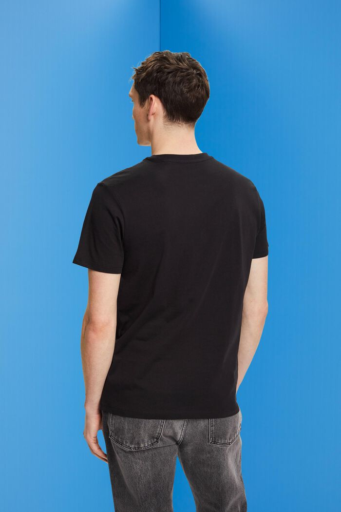 Rundringad T-shirt i jersey, BLACK, detail image number 3