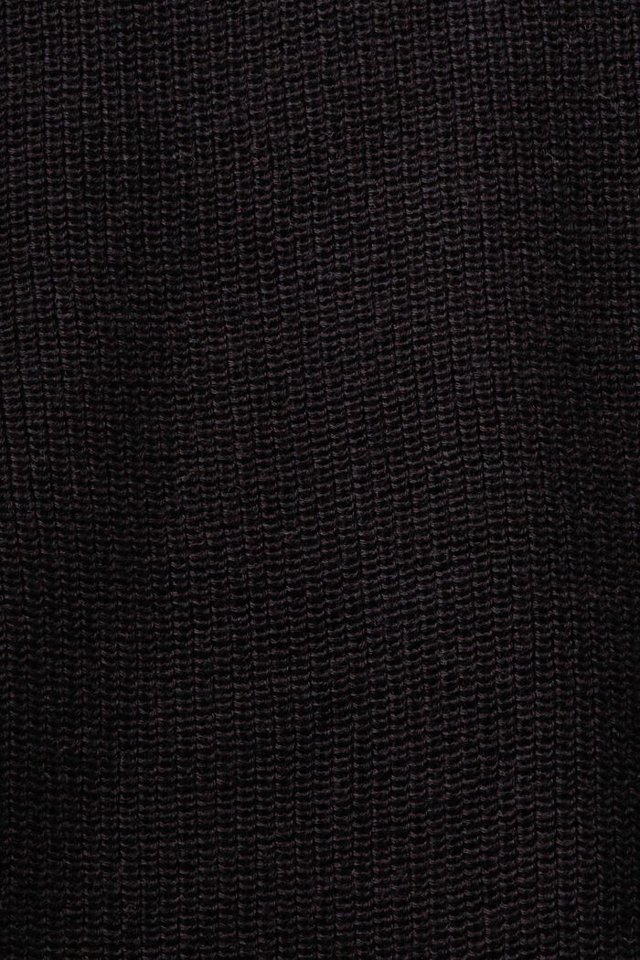 Ribbstickad tröja med fladdermusärm, BLACK, detail image number 5