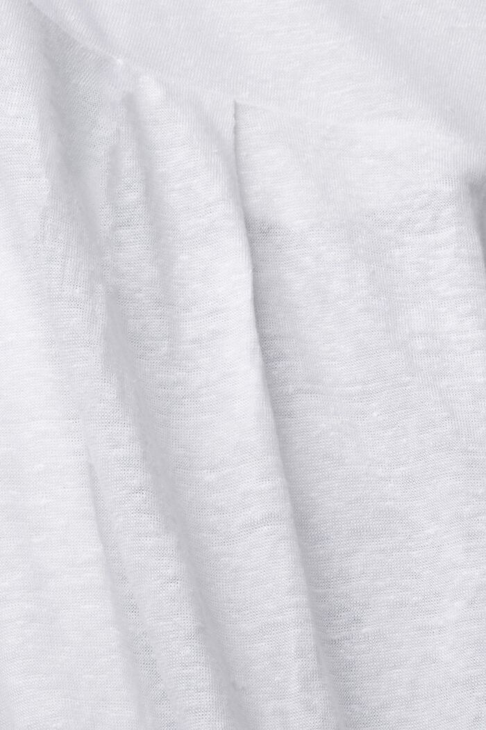 T-shirt med batikränder, 100% linne, WHITE, detail image number 6
