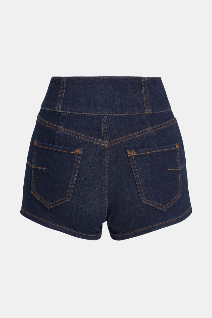 BODY CONTOUR Shorts med hög midja och fyrvägsstretch, BLUE DARK WASHED, detail image number 6
