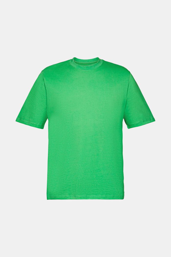 Bomulls-T-shirt med rund ringning, GREEN, detail image number 7