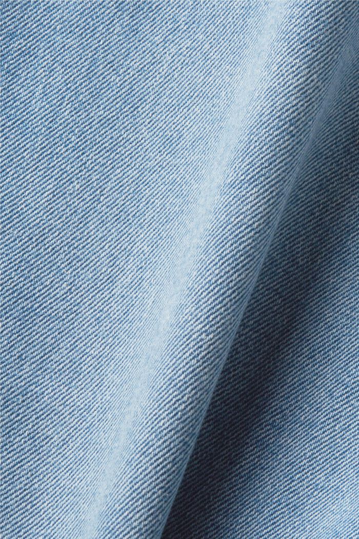 Jeansshorts med hög midja, BLUE LIGHT WASHED, detail image number 6