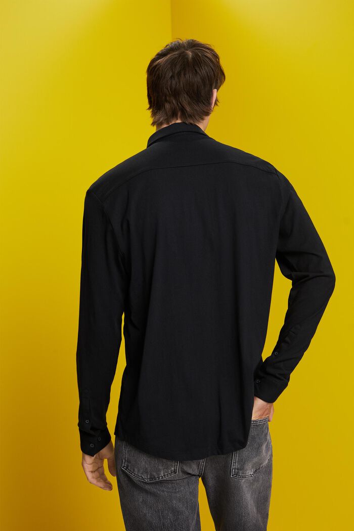Jersey-skjorta, 100% bomull, BLACK, detail image number 3