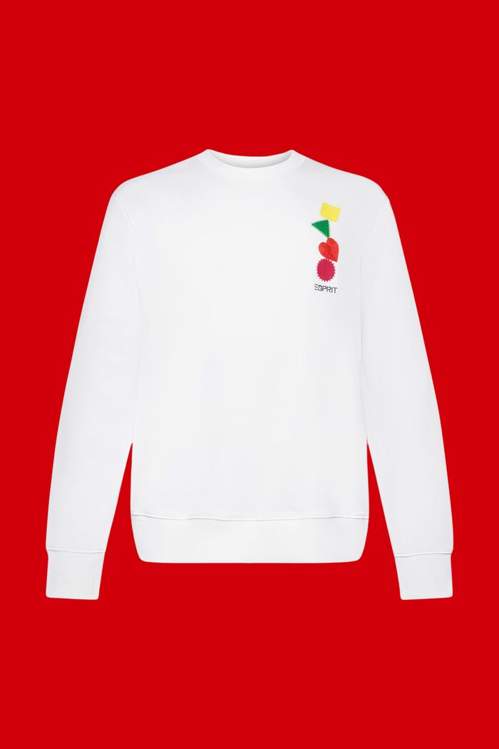 Sweatshirt med broderad logo, WHITE, detail image number 5