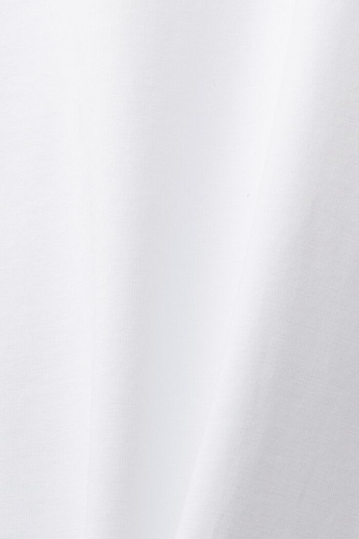 T-shirt i pimabomull-jersey med rund ringning, WHITE, detail image number 5