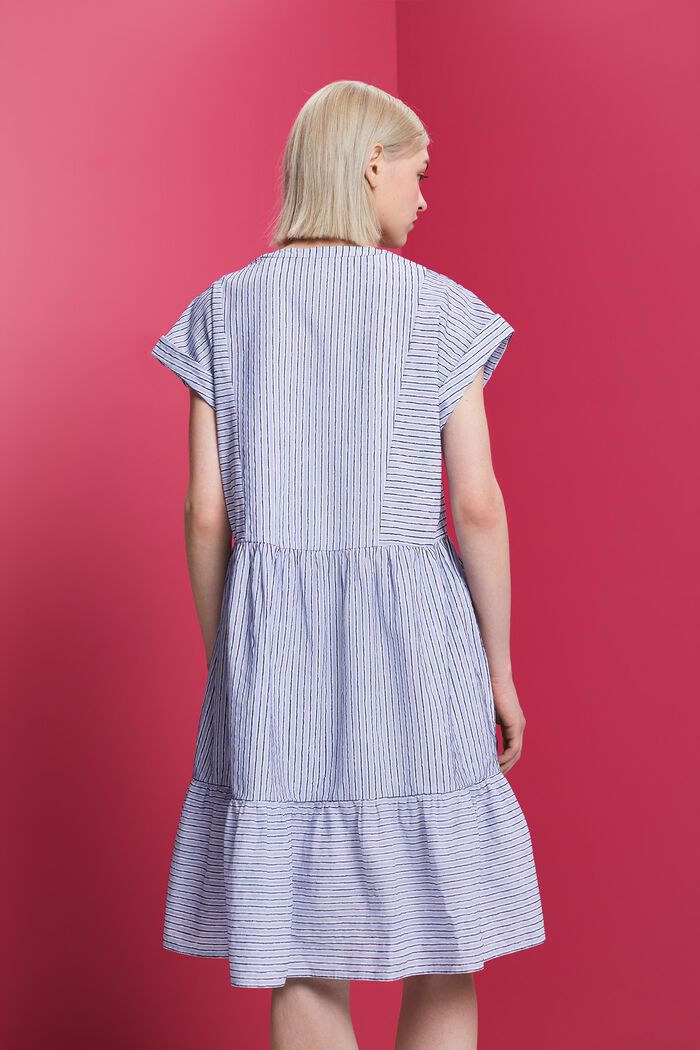 Randig klänning, 100 % bomull, BRIGHT BLUE, detail image number 3