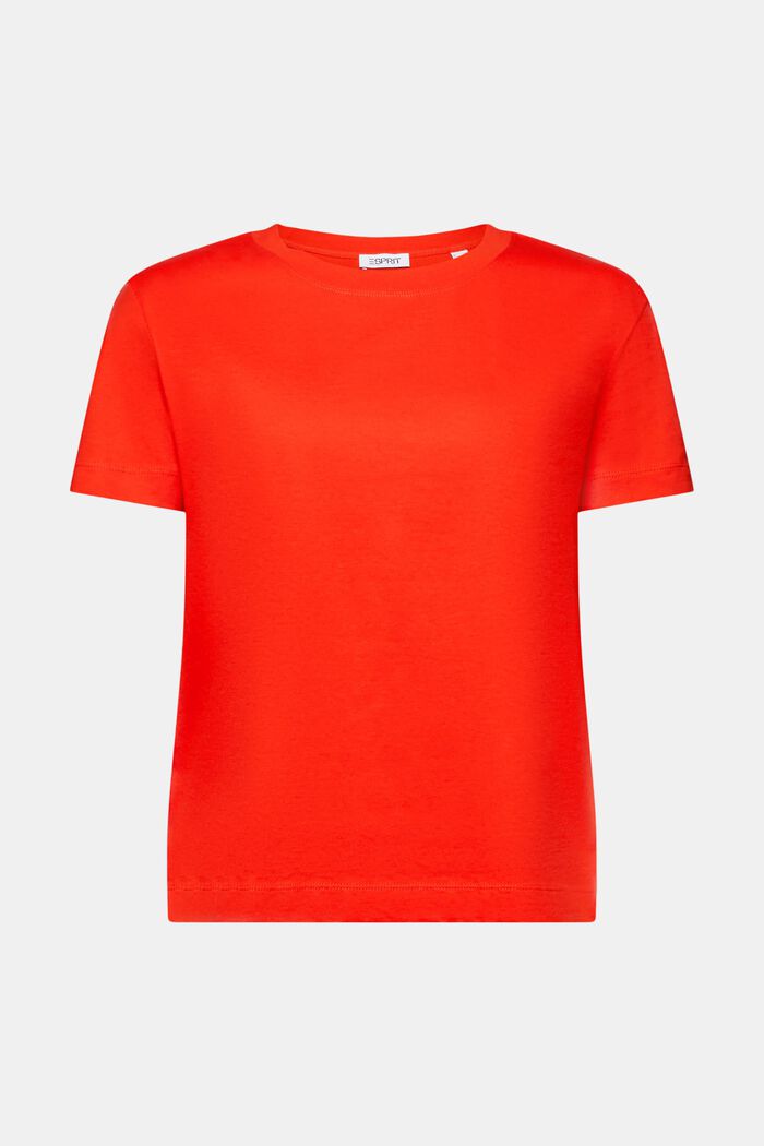 T-shirt i bomull med rund ringning, RED, detail image number 6