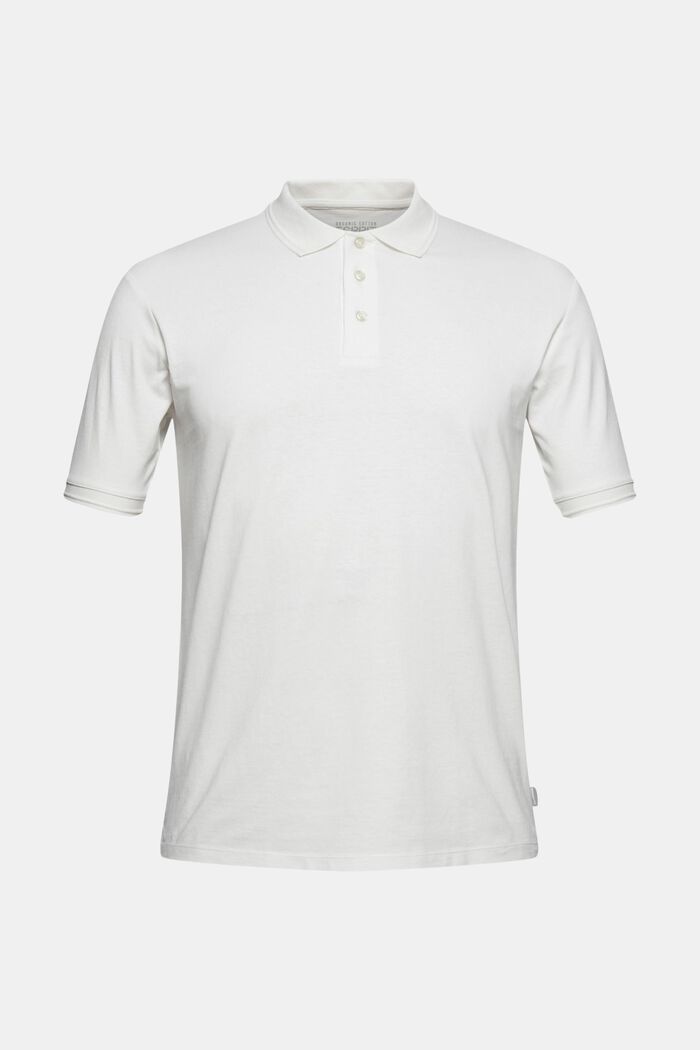 Med linne/ekologisk bomull: tenniströja i jersey, OFF WHITE, detail image number 0