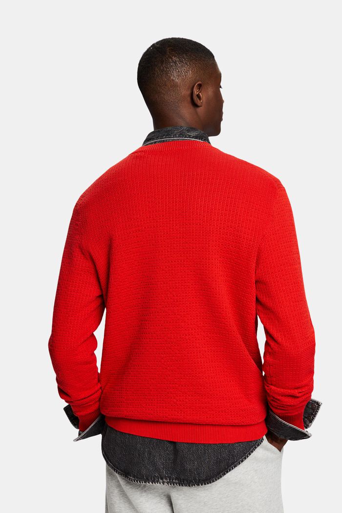 Strukturerad rundringad tröja, RED, detail image number 2