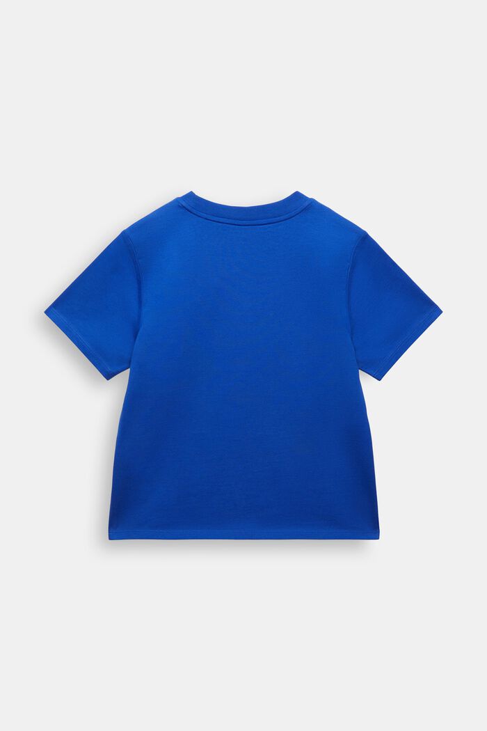 T-shirt i bomullsjersey med logo, BRIGHT BLUE, detail image number 3