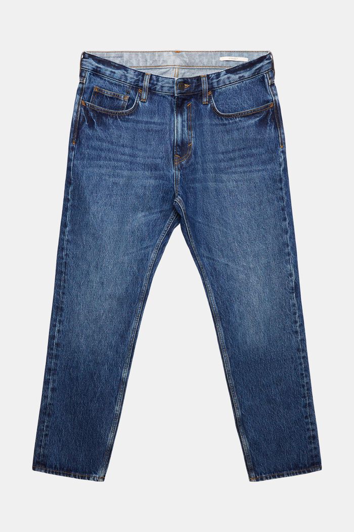 Raka jeans med medelhög midja, BLUE DARK WASHED, detail image number 7