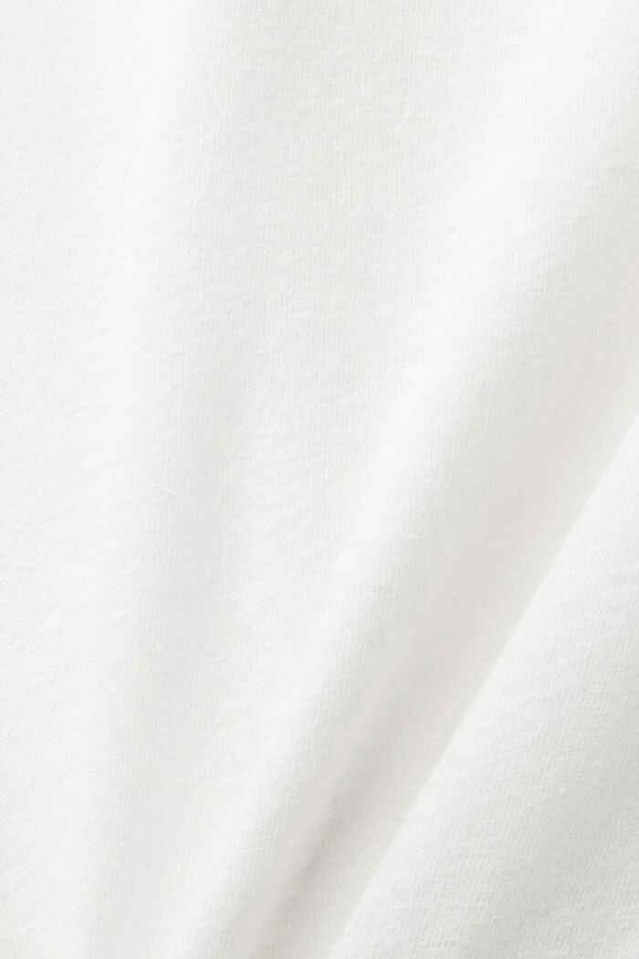 V-ringad T-shirt i linnemix, OFF WHITE, detail image number 5